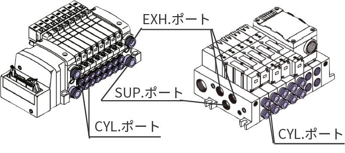 タイロッドタイプマニホールドをタイロッドおよび接合金具により連結(jié)。マニホールドのねじれに強(qiáng)い。